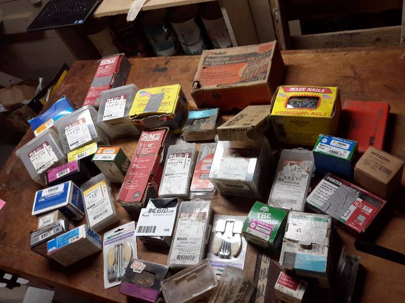 lot 106 image: Misc. Nails, screws etc as pictured