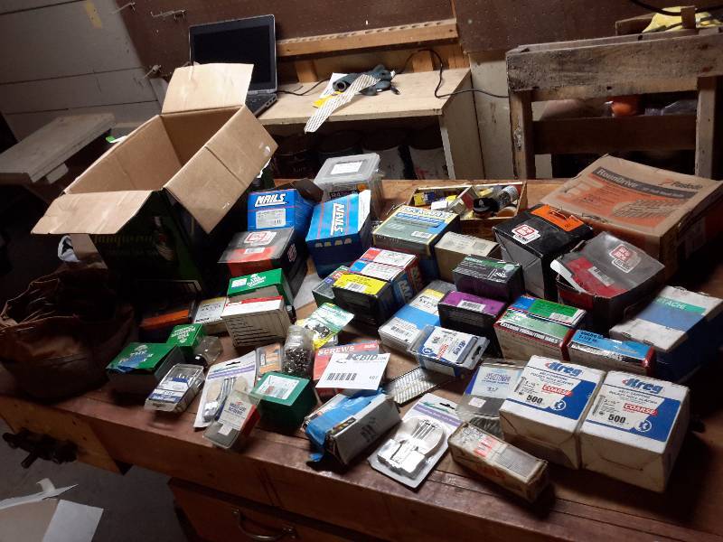 lot 107 image: Misc. Nails, screws etc as pictured