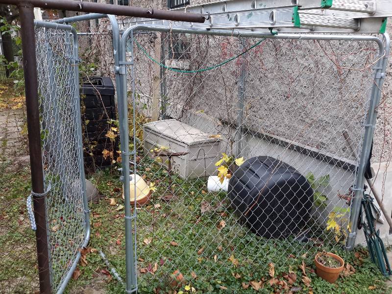 lot 117 image: 6ft x 12 ft dog kennel with swing door