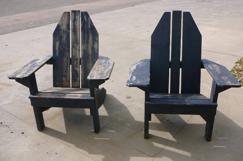 Pair of�Wooden Adirondack Chairs
