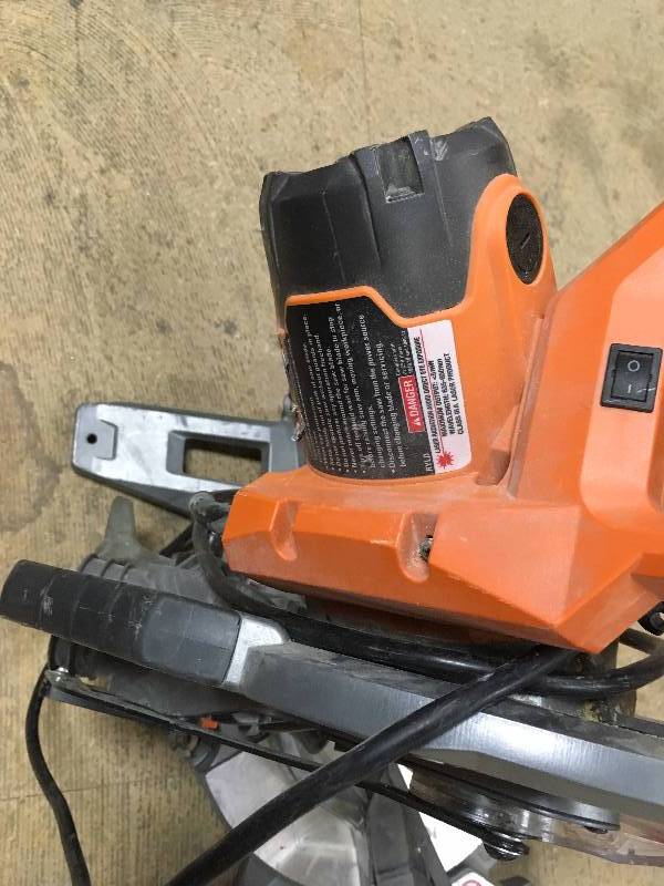 Ridgid 15 Amp 10 in. Dual Bevel Miter Saw with Laser used in working condition