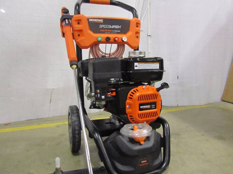lot 8 image: Generac 3200 psi 2.7 GPM OHV Engine Axial Cam Pump Gas Pressure Washer Speedwash