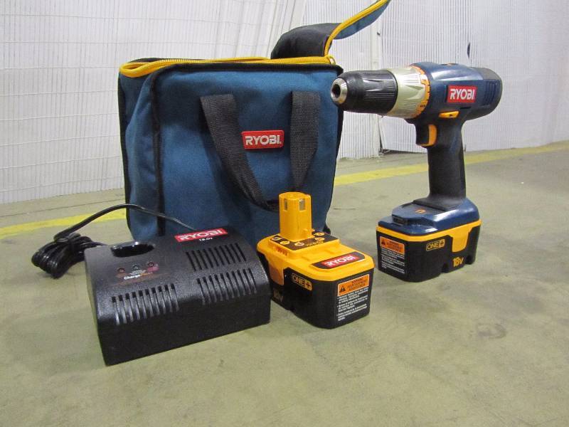 lot 15 image: Ryobi 18-Volt One Plus Drill Driver Kit