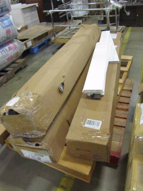lot 81 image: Pro-Series 6 ft. H x 8 ft. W White Vinyl Woodbridge Closed Picket Top Fence Panel