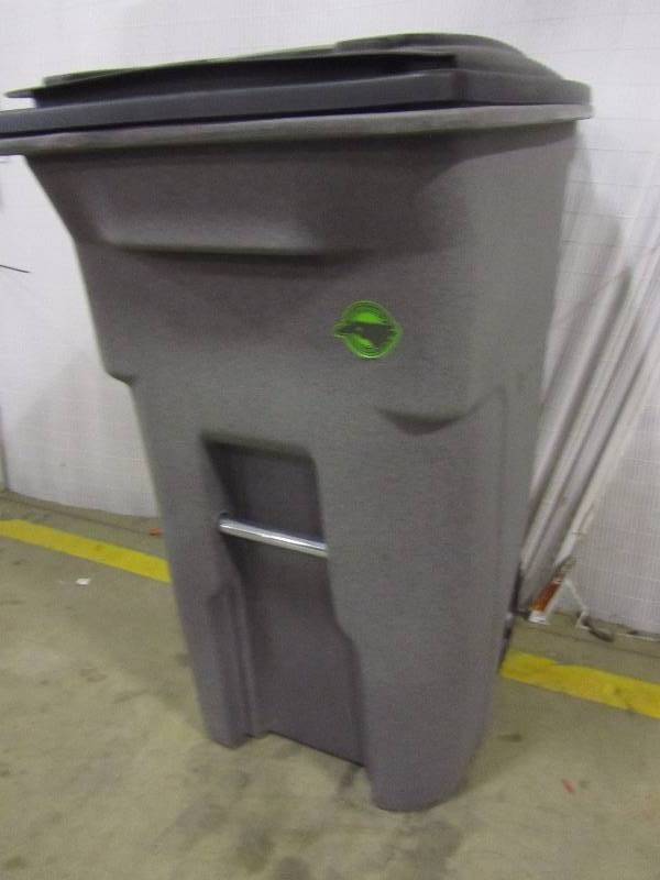 lot 93 image: Toter 64 Gal Wheeled Graystone Trash Can