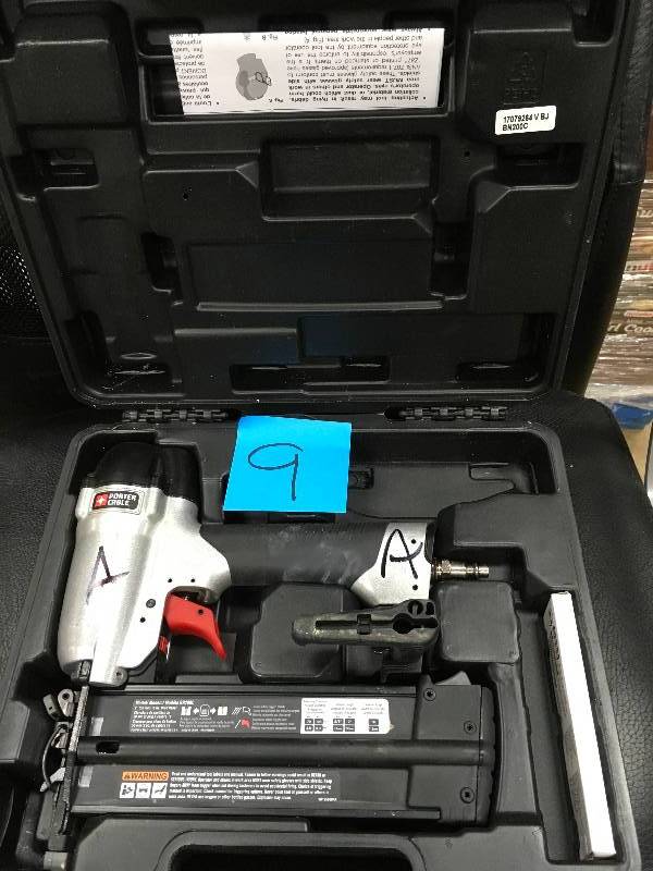 lot 9 image: Porter-Cable 18-Gauge Pneumatic Brad Nailer.  Used Open Box