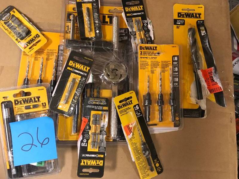 lot 26 image: DeWalt Misc Bits. Open Package