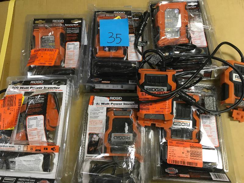 lot 35 image: Ridgid Power Inverters 100 Watt Power Inverter RD97100.  never used open box