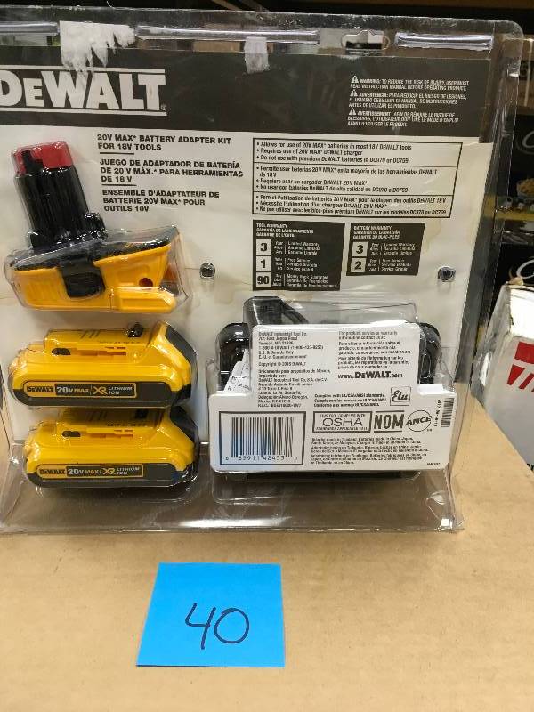 DeWalt DCA2203C 20V Battery Adapter Kit. never used open box KX