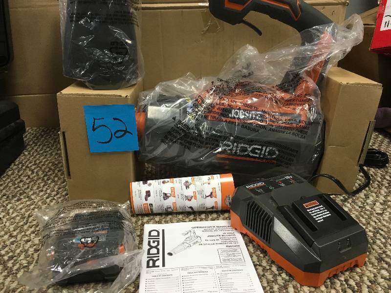 lot 52 image: Ridgid 18 Volt Jobsite Blower