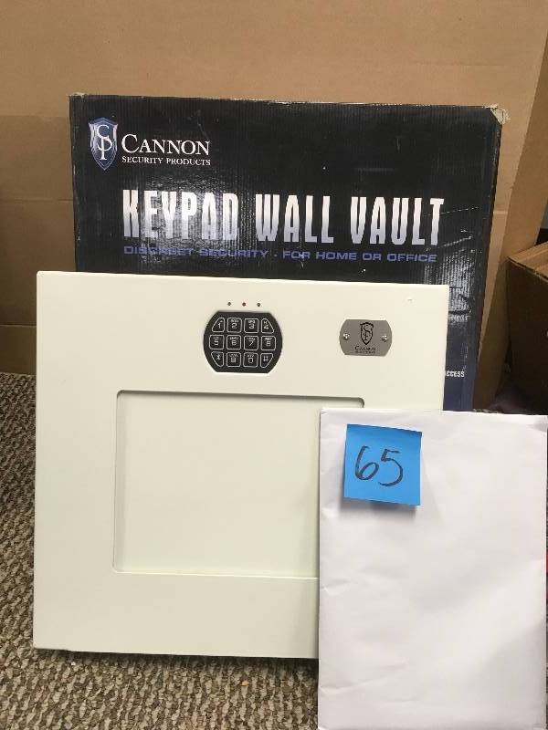 lot 65 image: Cannon Keypad Wall Vault, Discreet Security for Home or Office. Open box never used