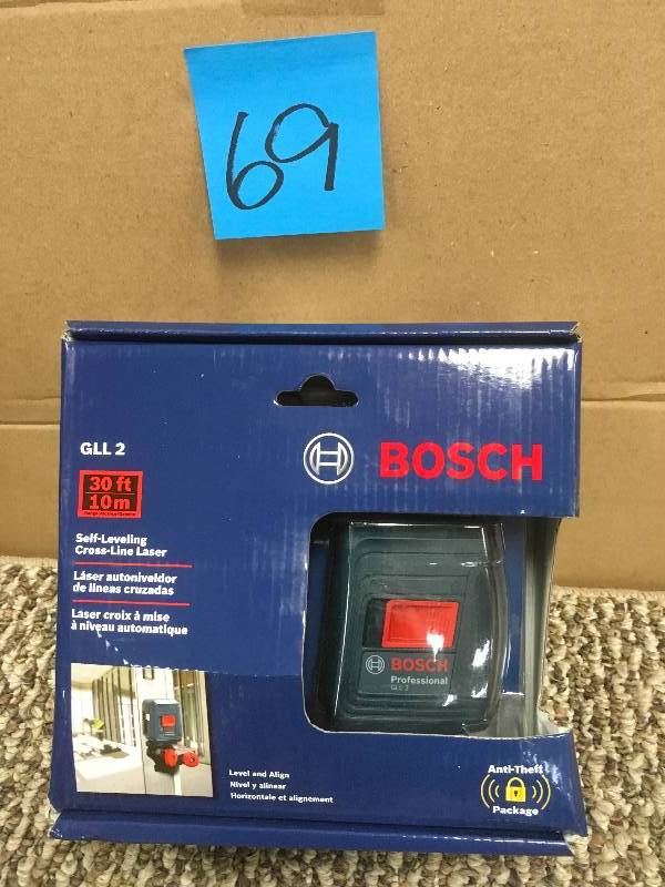 lot 69 image: Bosch - Self-Leveling Cross-Line Laser, Open box never used