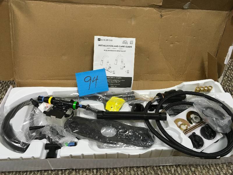lot 94 image: Glacier Bay Touchless Kitchen Faucet with LED Light.  Open box never used