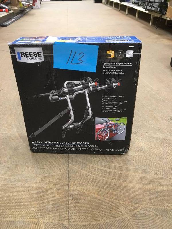 lot 113 image: Reese Aluminum Trunk Mount 2 Bike Carrier