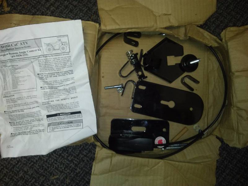 lot 51 image: Arctic Cat ATV Snow Plow remote angle control kit, part number 0436-233, believed to be complete, NEW IN BOX