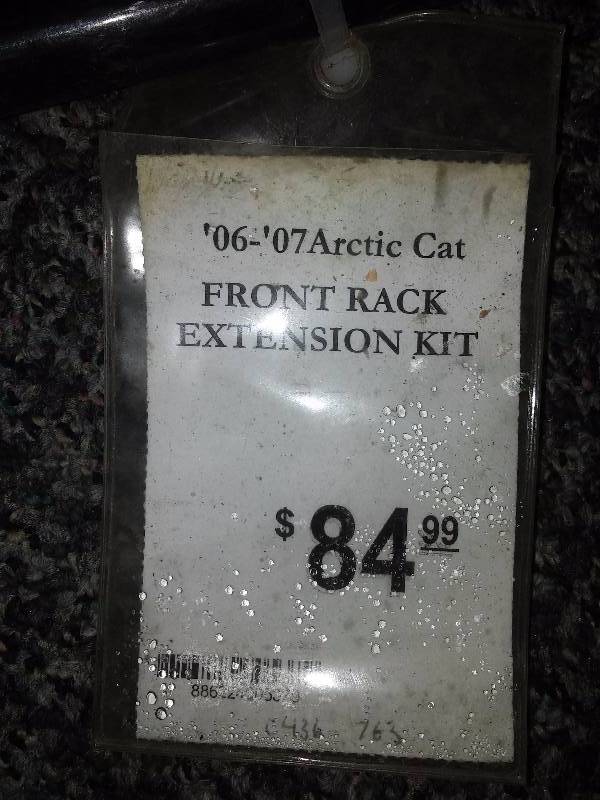 lot 66 image: Arctic Cat 06-07 Front Rack Extension Kit, 2 bars with hardware