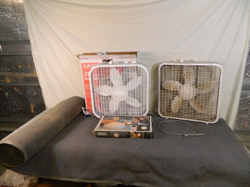 lot 63 image: New Fan, Large commercial Entry Rug, and More