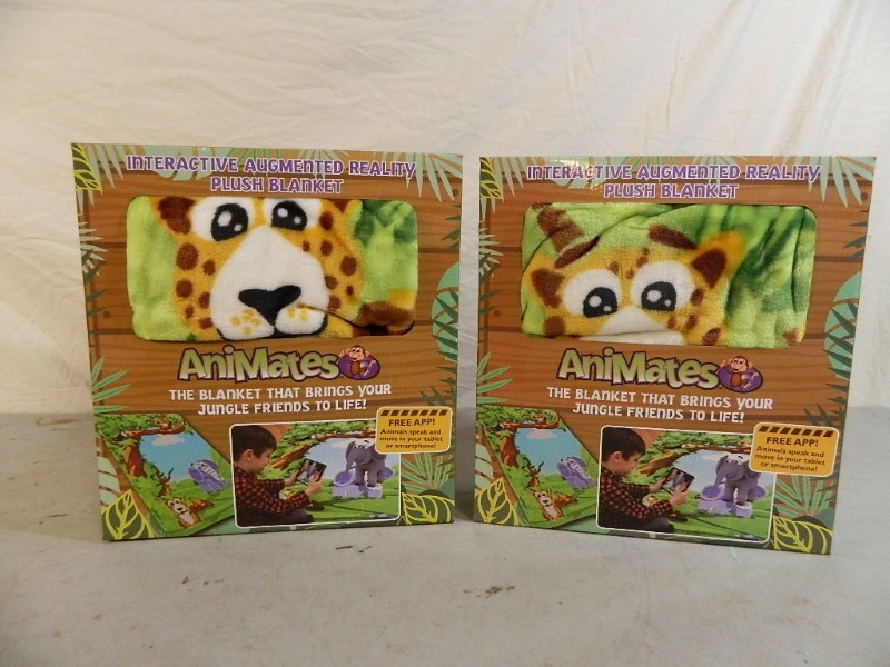 lot 74 image: 2 New Animates Augmented Reality Plush Blankets