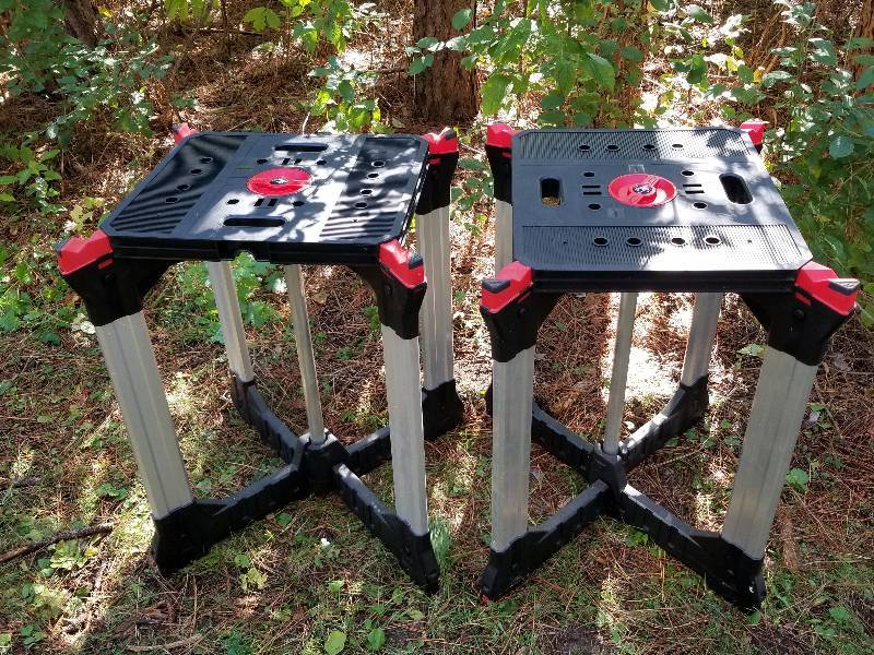 lot 4 image: Saw HorsesFold up Tables
