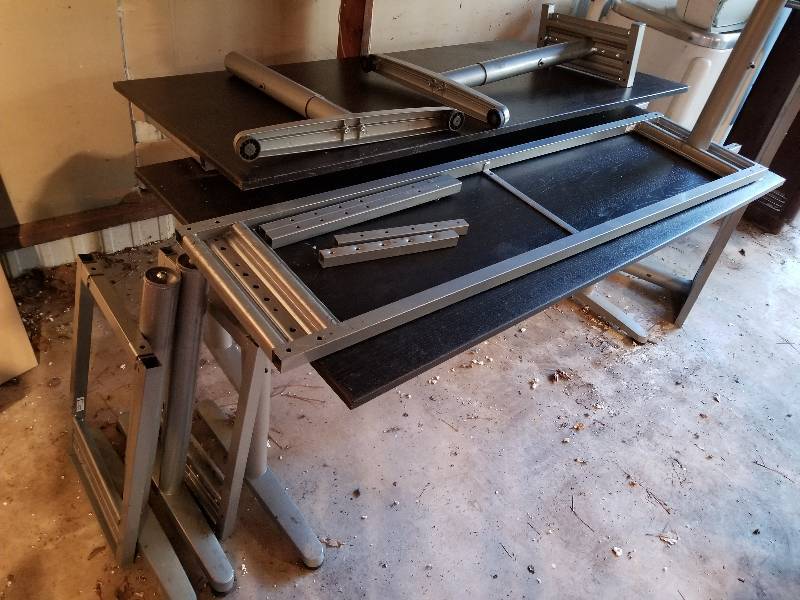 lot 27 image: Lot - (3) IKEA Adjustable Tables, 6FT, Very Sturdy & Solid