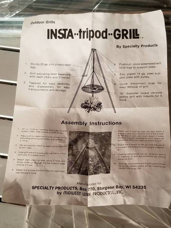 lot 62 image: Insta Tripod A Frame Grill