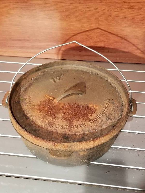 lot 63 image: Cast Iron Pot With Lid, 12