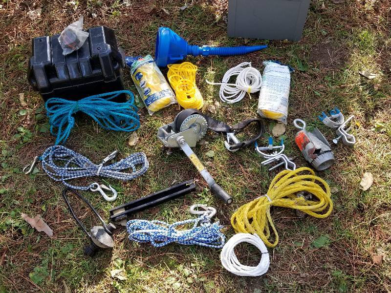 lot 163 image: Lot - Boat Winch, Rope, Etc