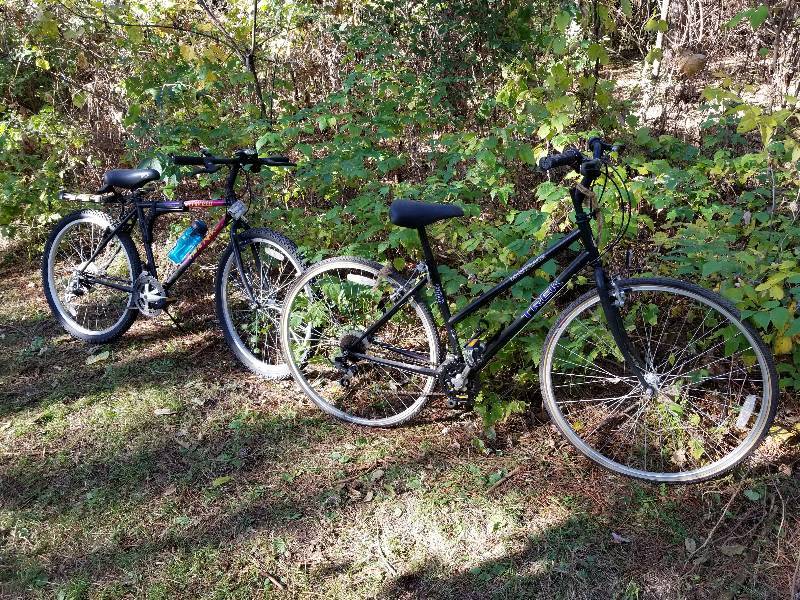 lot 170 image: Pair - Bikes.  TREK 700 3-Speed (Tires need air), Hardrock 7-Speed