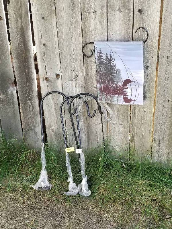 lot 175 image: Lot - Deck Plant Hangers, Loon Flag