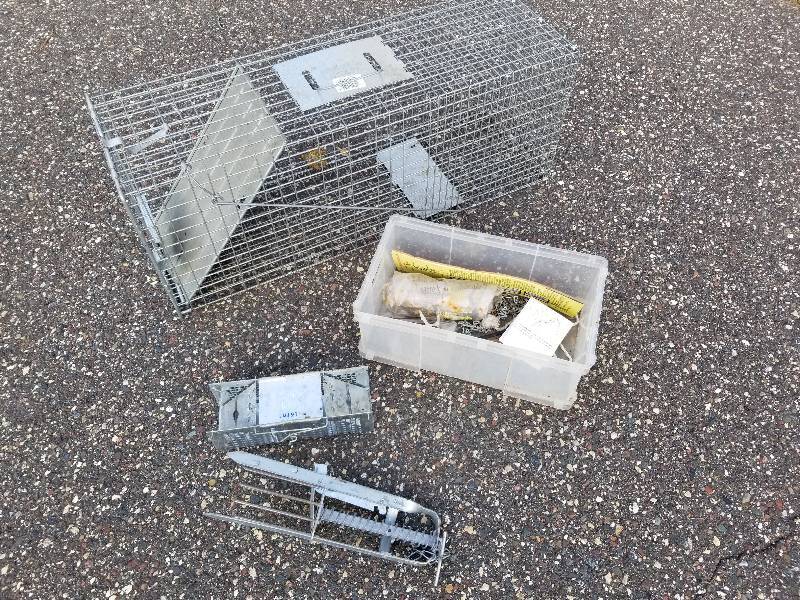 lot 205 image: Lot - Large Havahart Live Trap, Mole Traps, Etc