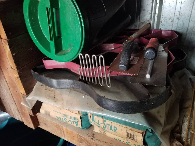 lot 212 image: Lot - Cement Maker Molds, Tools, Cement