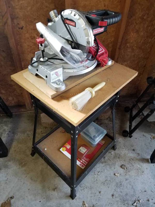 lot 256 image: Craftsman 7 14 Miter Saw & Work Stand