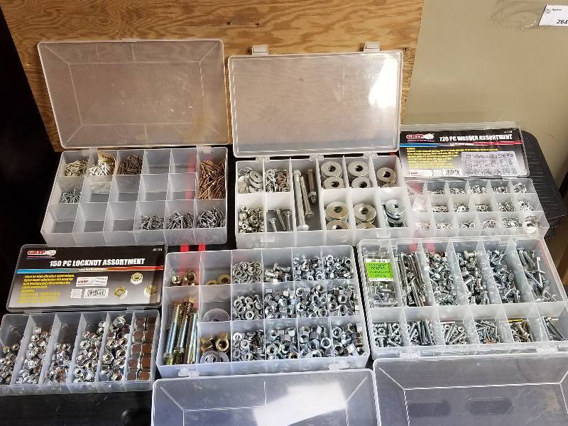 lot 274 image: Lot - Organizers with Screws, Nuts, Etc
