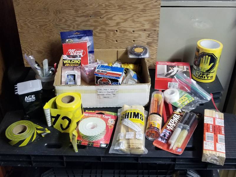 lot 288 image: Lot - Caution Tape, Shims, Carpenter Pencils, Etc