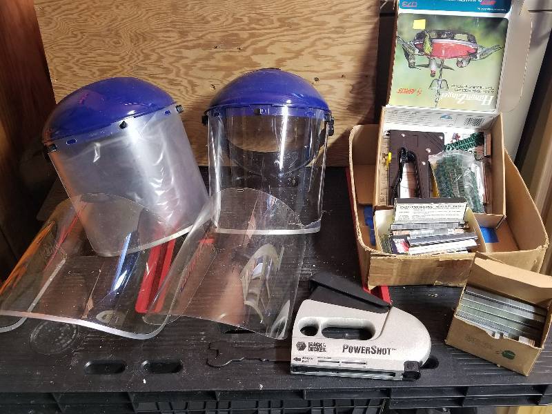 lot 300 image: Lot- Staplers, Staples, Helmets