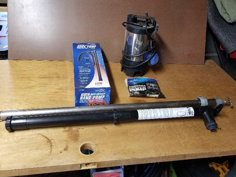 lot 353 image: Lot - Submersible Pump, Multi Purpose Hand Pumps, Metal Pump