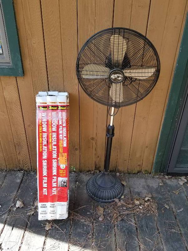 lot 362 image: Lot - Fan wCast Base, Window Shrink Film