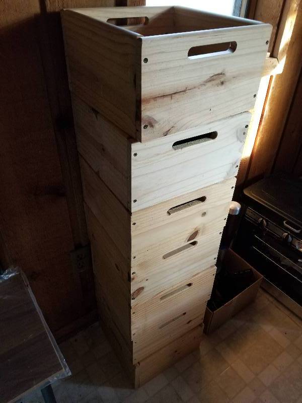 lot 398 image: Lot - Wood BoxesCrates, each measures 12x12x7