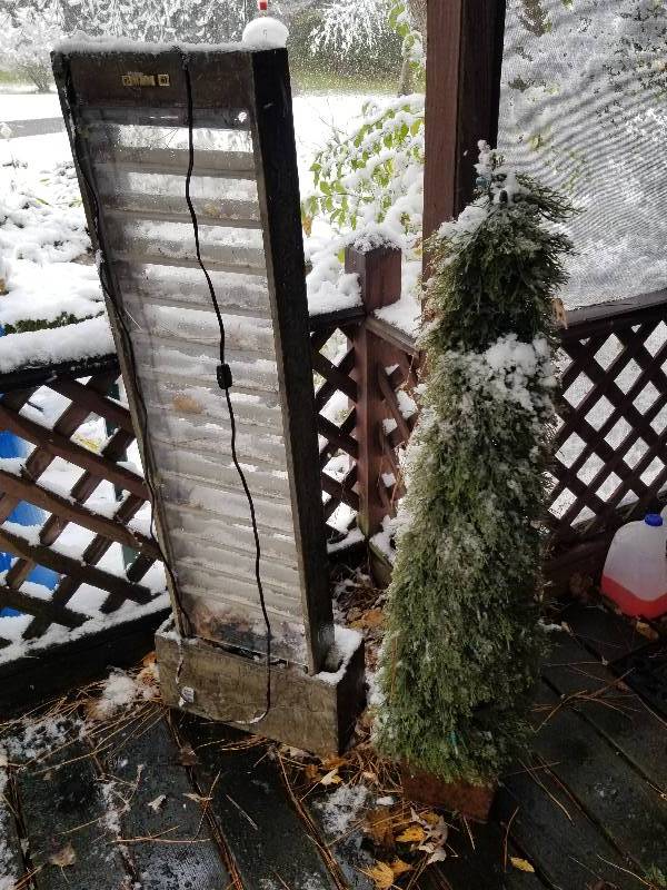 lot 452 image: Patio Water Fountain and Lighted Tree