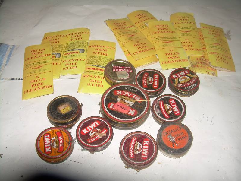 COLLECTIBLE SHOE POLISH TINS AND PIPE CLEANERS