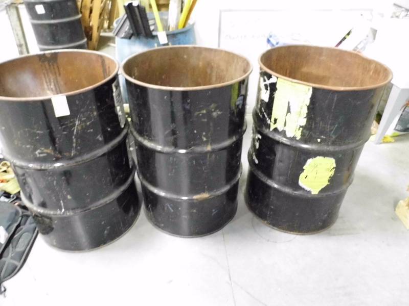 Lot of 3 Metal Barrels