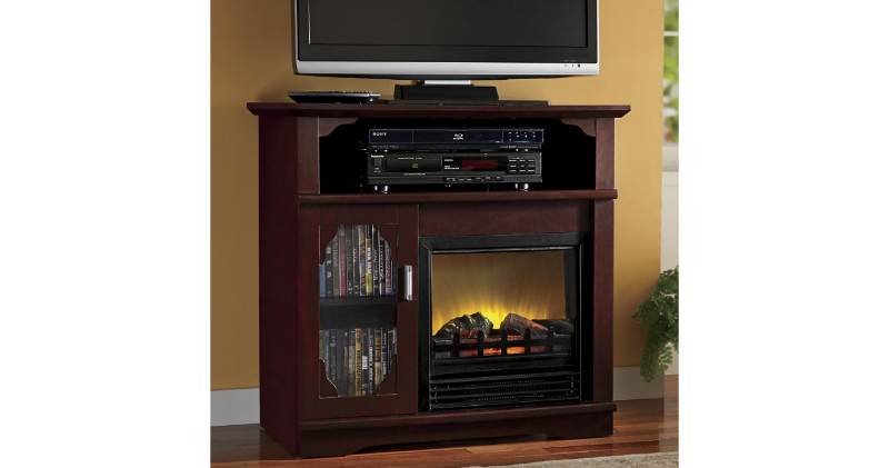 Media Storage Electric Fireplace op...