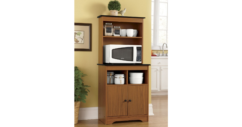 Haley Microwave Stand with Hutch op...