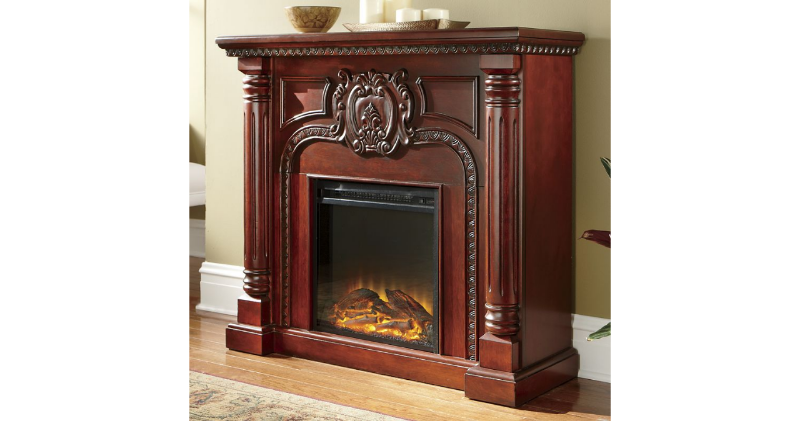 Carved Pillar Fireplace open box, s...