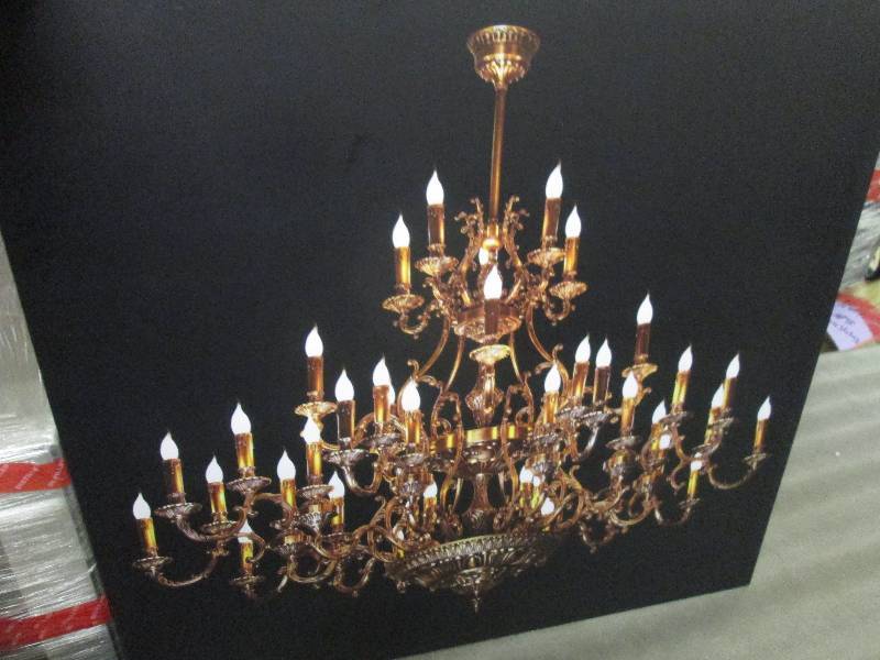 Lit Chandelier Wall Art open box, u...