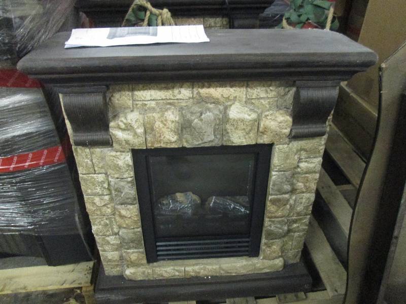 Faux Stone Fireplace open box, unte...