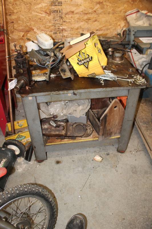 lot 61 image: 2-Shelf Rolling Metal Shop Table