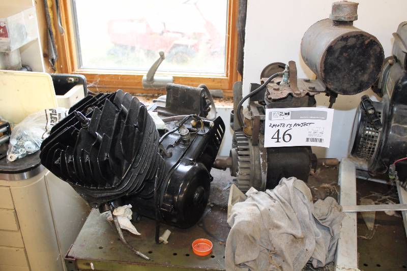 lot 46 image: Lot of (2) Project Motors Includes Honda Motorcycle Engine, Briggs & Stratton Model 6