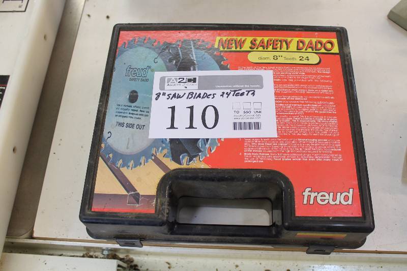 lot 110 image: Freud Safety Dado 8in. 24T Table Saw Blade w Case