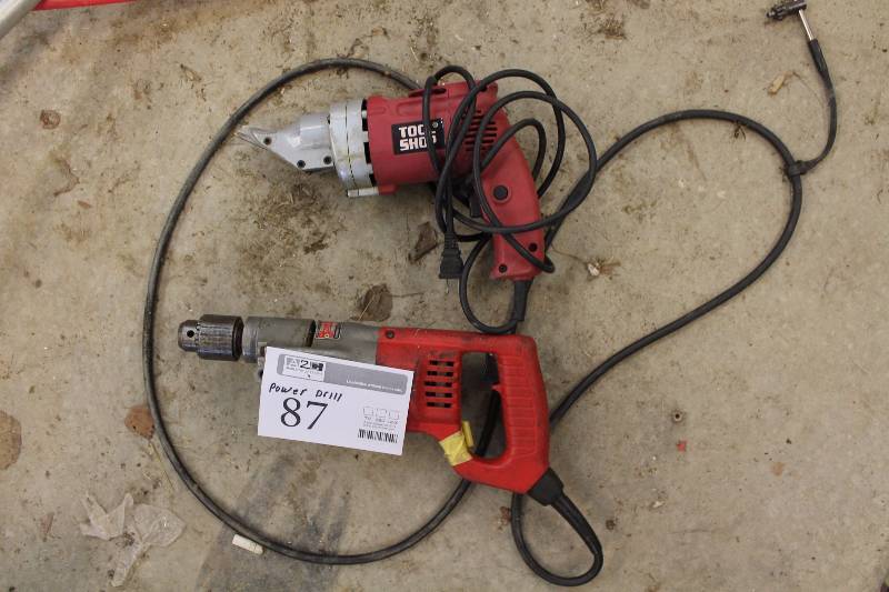 lot 87 image: Lot of (2) Power Drills Includes Milwaukee Tools Heavy Duty 12in., Tool Shop